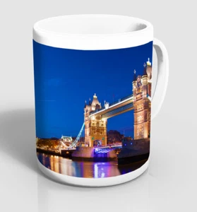 Tasse London Tower Bridge Nacht 9,5 cm Becher Keramik Kaffee - Bild 1 von 3