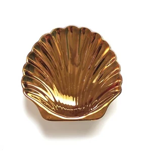 Antique Gray's Pottery Shell Trinket Dish Lustreware England Stoke on Trent Gold - Picture 1 of 5