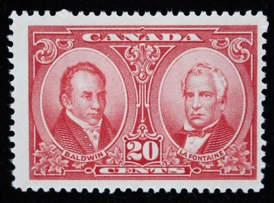 CANADA HISTORICAL ISSUE BALDWIN & LAFONTAINE-20 CENT- BROWN CARMINE - UN#148 FNH - Image 1 of 3