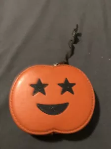 Coach Leder HALLOWEEN JACK O LATERNE PUMPKIN MÜNZHÜLLE Reißverschluss Geldbörse Neu mit Etikett! - Bild 1 von 4