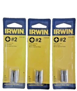 Irwin 3510112C Heavy Duty #2 Phillips Insert Bits 3 Pk of 2 pc - Picture 1 of 6