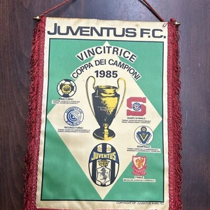 PENNANT JUVENTUS CHAMPIONS CUP WINNER PENNANT L 84-85 AI.MA-TO - Picture 1 of 5