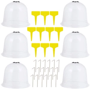 6 Pcs Seedling Insulation Cover Clear Garden Cloche for Plants Planter - Picture 1 of 12