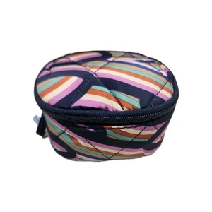 Vera Bradley Mini Zip Case Retro Ribbons Organizer Makeup Train Cosmetic Jewelry - Picture 1 of 3
