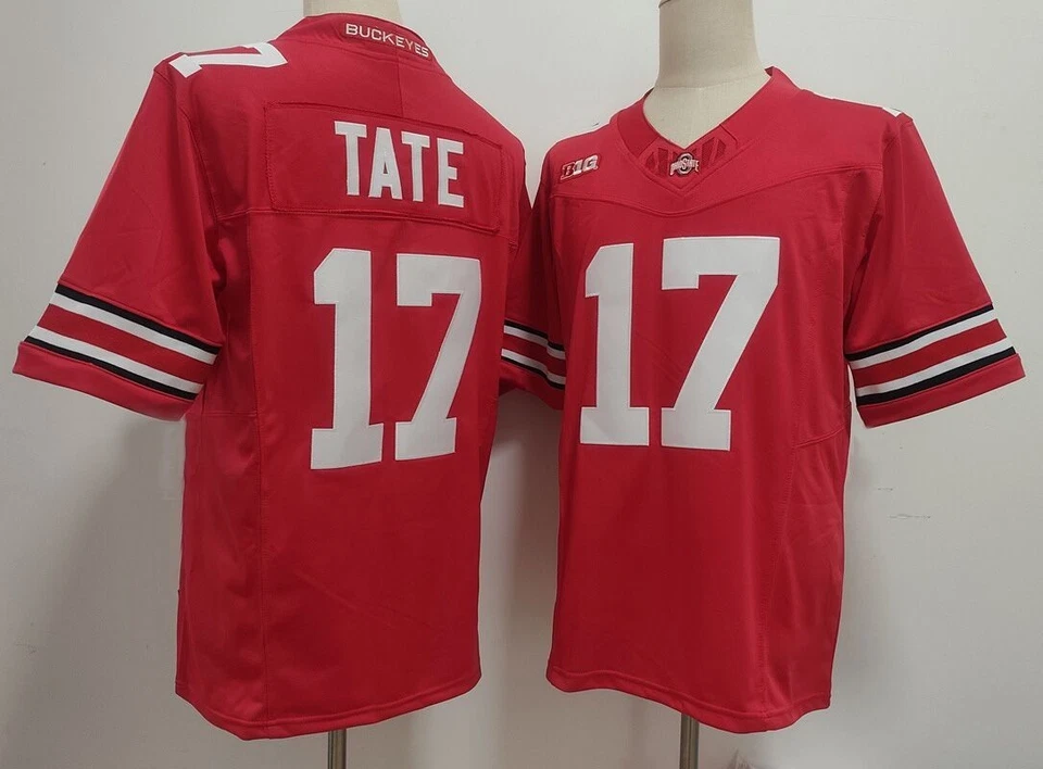 Youth/Adult Carnell Tate #17 Jersey Red Stitched Custom S-6XL