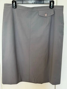 Women's Talbots Gray Wool Blend Pencil Skirt Size 14 pocket detail zip stretch - Picture 1 of 10