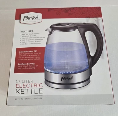 Hervidor eléctrico 1,7 litros apagado automático inalámbrico de Parini nuevo en caja Foto 1 de 4