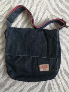 Coca-Cola Denim Bag Weekender Bag Denim Crossbody Satchel Bag Coca-Cola Bag - Picture 1 of 10