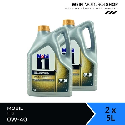 Mobil 1 FS 0W-40 VW Nissan Mercedes MB BMW LL-01 2x5 Liter = 10 Liter - Bild 1 von 4