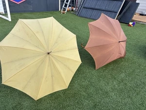 Paar Vintage "Made in England" Regenschirme - 40er-50er Jahre Holzgriff - Bild 1 von 14