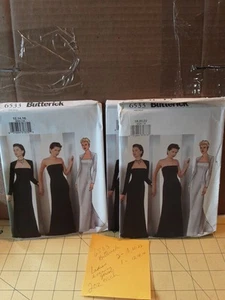 3 Butterick 6533 Patterns 1- sz 12-16 & (2) 18-22 UNCUT Ladies Evening Gowns New - Picture 1 of 9