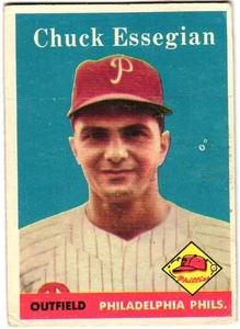 1958 Topps - Chuck Essegian #460 pliegue de esquina - Imagen 1 de 2