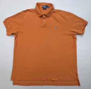 Polo Ralph Lauren Poloshirt Herren XL Orange Blau Piqué Custom Fit - Bild 1 von 6