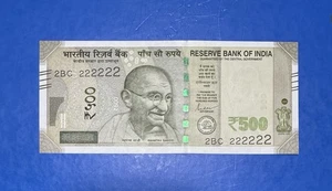 2 222222 Super Solid Number India 500 rupee UNC Banknote. - Picture 1 of 2