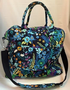Vera Bradley Midnight Blues Large Weekender Travel Bag Duffle Shoulder Strap - Picture 1 of 13