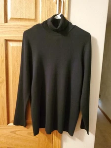 NWT Chico's Rachel Women's Size 3 (XL) Basic Black Turtleneck Sweater - Picture 1 of 7