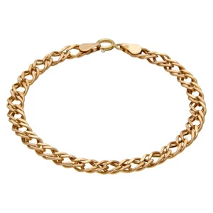 Brazalete doble bordillo 190 mm (7,5") de oro amarillo de 9 quilates de segunda mano - Imagen 1 de 1
