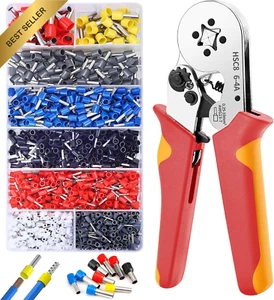 Ferrule Crimping Tool Kit AWG23-7 Ratchet Crimper with 1200PCS Wire Ferrules Wir - Picture 1 of 12