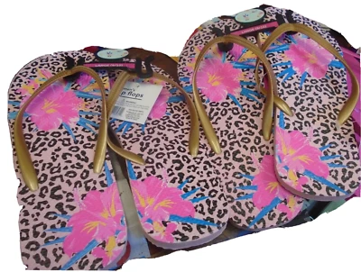 Chanclas para mujer con estampado floral de guepardo talla grande 9-10 verano NUEVO conjunto de 2 Foto 1 de 3
