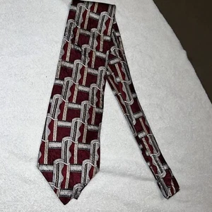 Astratto Men's Silk Tie 56.5" X 3.75" Red, White And Black Geometric - Picture 1 of 11