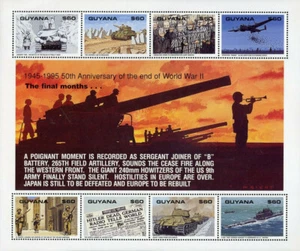 GUYANA - 1995 postfrisch ""WWII - Die letzten MONATE (ENDE DES WWII)"" Souvenirblatt! - Bild 1 von 1