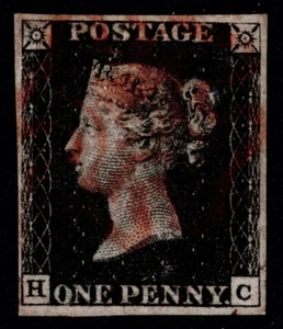 1840 1d Black Plate 8 HC 4m Red MX Very Fine Appearance VGU Cat. £525.00 - Picture 1 of 1