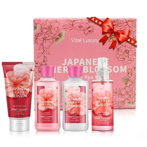 Bath & Body Kit, 3oz Travel Size Spa Set with Lotion, Mist & Gel – Cherry Scent - Picture 1 of 8