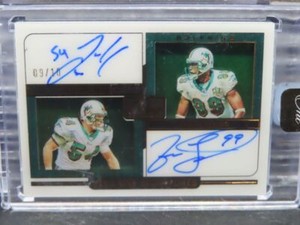 2022 Panini One Zach Thomas Jason Taylor Plus One Signatures Red Auto #09/10