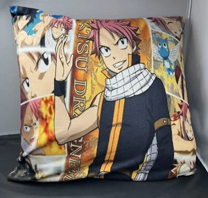 Fairy Tail Natsu Dragneel Dekokissen 14x14 Reißverschluss Tuch Anime - Bild 1 von 4