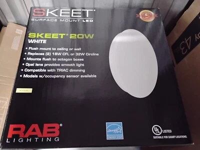 NEW RAB  SKEET SK16XL20RN - Surface Mount Round LED Ceiling Light Fixture 20W - Image 1 of 4