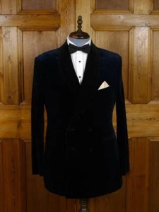 Smoking Jacket Men's Blue Velvet Stylish Party Wear Elegant Dinner Blazer Coats - Picture 1 of 3