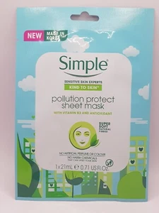 Simple pollution protect sheet mask vitamin B3 & Antioxidant 21ml (B.81 J.IE) - Picture 1 of 8