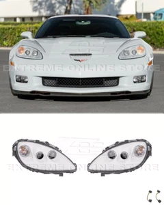 For 05-13 Corvette C6 GM Painted Inferno Orange Housing HID Projector Headlights - Picture 1 of 22
