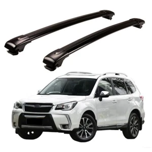 Crossbar Fit for SUBARU FORESTER 2016-2019 Cross bar Roof Rack Rails Black - Picture 1 of 15
