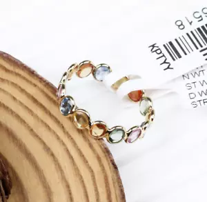 Anillo De Eternidad Completa De Zafiro Multicolor Redondo De 18k Oro Amarillo - Imagen 1 de 7
