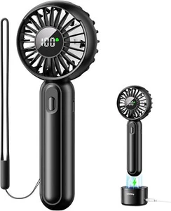 Handheld Fan ๐ช๐ถ๐ฟ๐ฒ๐น๐ฒ๐๐ Charging 3 Speeds Portable Digital 2000mAh Battery - Picture 1 of 6