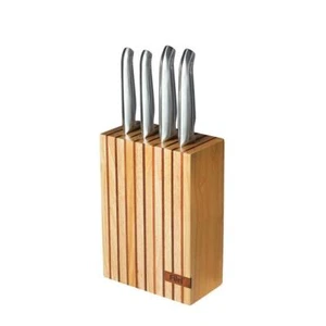 Furi Pro Wood 5 Piece Stainless Steel Knife Block Set - Picture 1 of 2