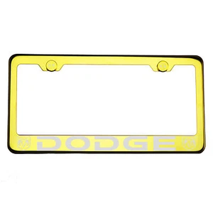 T304 Gold Chrome License Plate Frame Stainless Steel Silver Dodge Laser Etched - Bild 1 von 11