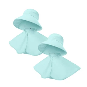 2 Packs OHSUNNY Sun Hat with Detachable Neck Flap UV Protection Caps Blue+Blue - Picture 1 of 8
