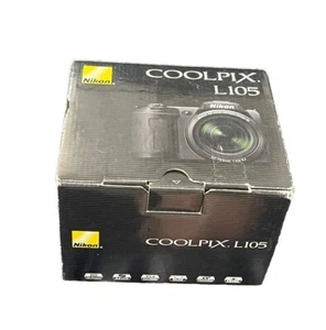 Nikon COOLPIX L105 12.1MP Digital Camera - Black With Box & CD. - Picture 1 of 7