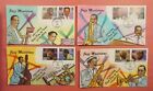 DR WHO 5 FDC 1995 #2983-92 JAZZ MUSICIANS COLLINS HAND PAINTED 95825