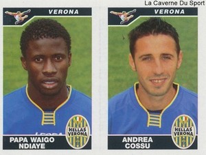 658 PAPA WAIGO COSSU ITALY HELLAS VERONA STICKER FOOTBALLERS 2005 SANDWICHES