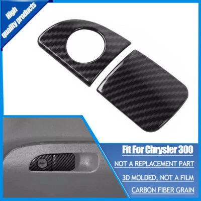 Carbon Fiber Copilot Storage Box Handle Cover Trim for Chrysler 300C 2011-2023 Foto 1 de 4
