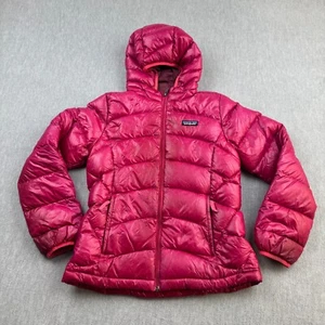 Patagonia Jacket Girl Medium 10 Pink Hi-Loft Duck Down Sweater Hoody Puffer Coat - Picture 1 of 20