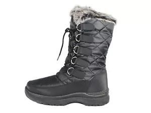 Women’s Faux Fur Lined Snow Boots Warm Mid-Calf Winter Shoes Hiking Boots Gift - Picture 1 of 4