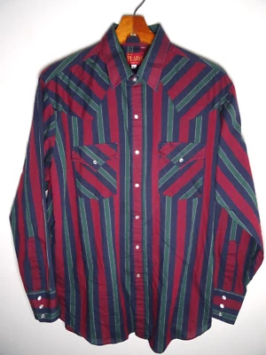 Vintage Ely Plains Pearl Snap Shirt Large Mens 90s Western Striped Long Sleeve - Image 1 of 4