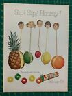1954 Vintage Sip Sip Hooray Lifesavers Fruit Kids 5 Cents Roll Candy Print Ad C1