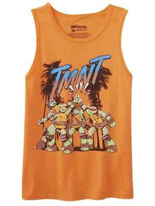 Teenage Mutant Ninja Turtles Boys Orange High Five Tank Top Sleeveless Shirt - Picture 1 of 1