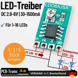 LED-Treiber Modul Konstantstrom einstellbar DC 3,3V 3,7V 4,2V PWM Steuerplatine - Bild 1 von 9