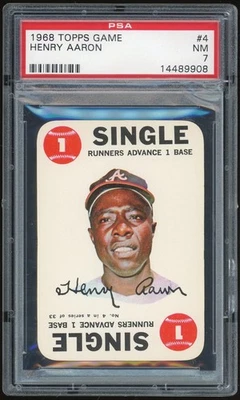 1968 Topps Game #4 Hank Aaron PSA 7 *9908 - Image 1 of 2